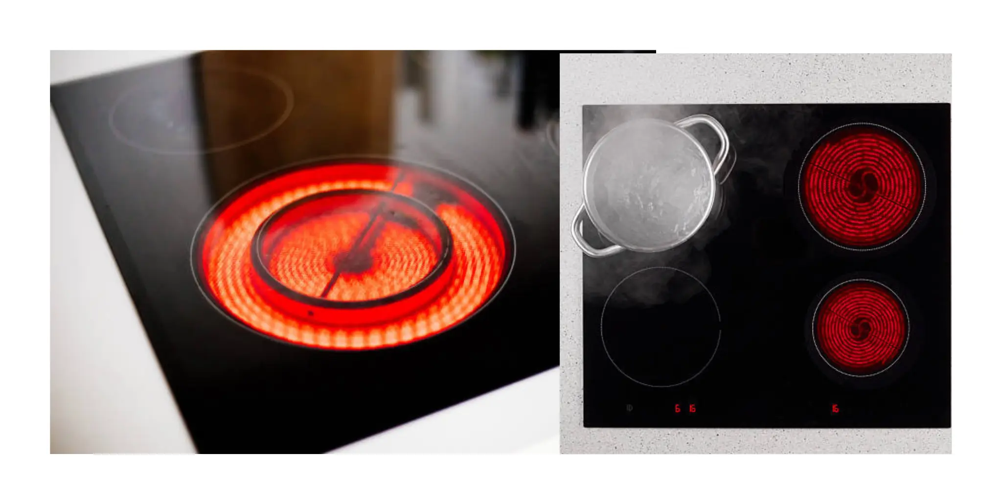 Induction Cooktop with Red Heating Elements